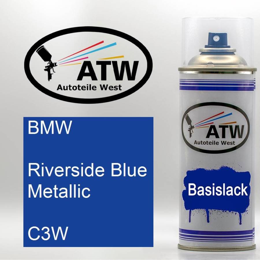 BMW, Riverside Blue Metallic, C3W: 400ml Sprühdose, von ATW Autoteile West.